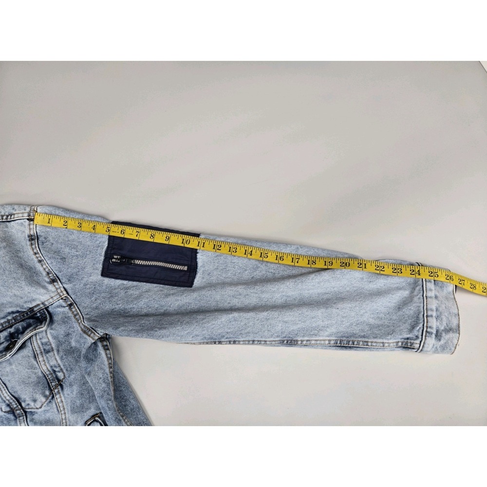 Nautica Jeans Co. Mens Denim Jacket Uptown Blue Wash Size Large Ribbed Knit Cuff - Picture 13 of 16